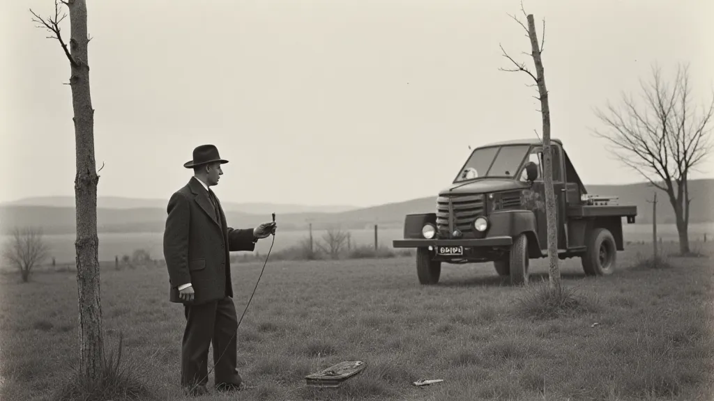 Vintage ham radio operator setting up an antenna.