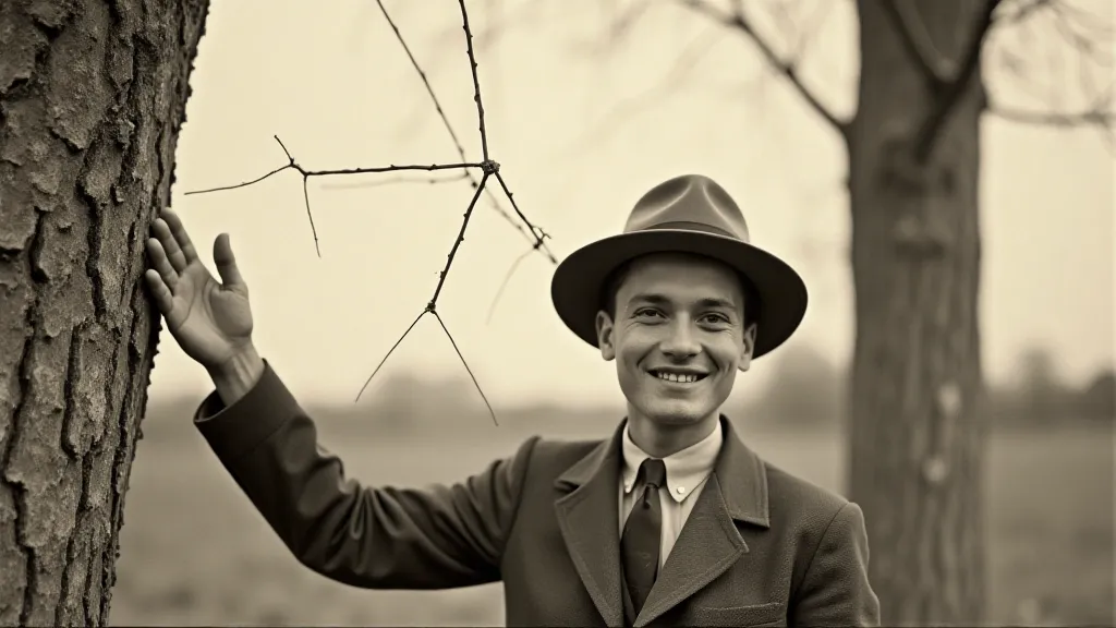 Vintage amateur radio operator with antenna